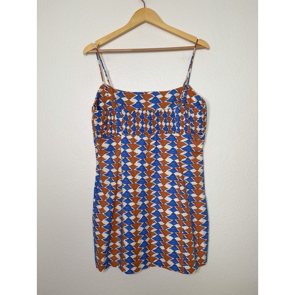NWT Anthropologie Maeve Ophelia Sleeveless Linen Slim Mini Dress Size 14 Retro - Picture 6 of 6
